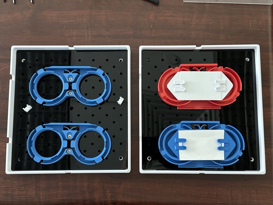 3D printed fiber optic device holders and mounts on optical breadboard